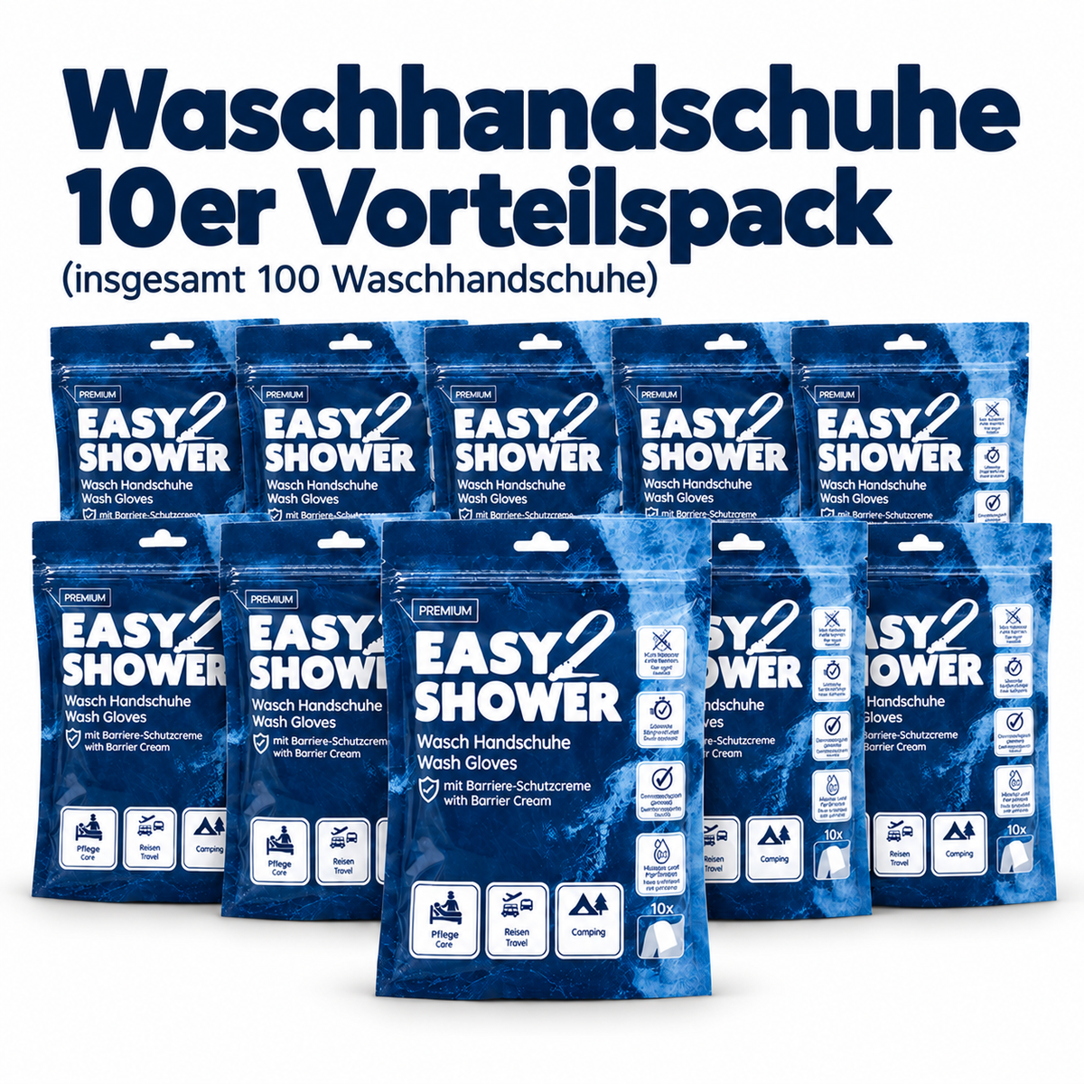 Easy2Shower Waschhandschuhe – Vorteilspack & Karton